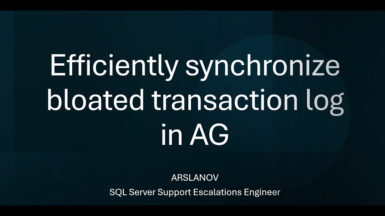 SNHA25: Efficiently synchronize bloated transaction log in AG