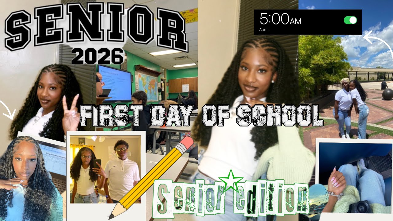 GRWM | FIRST DAY OF SCHOOL *SENIOR 2026* + VLOG | new classes, friends, side quests, & more