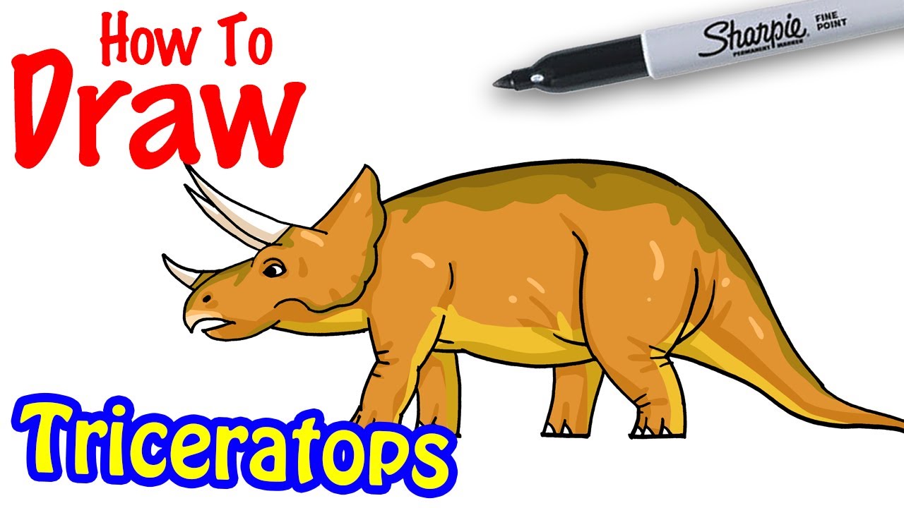 How to Draw a Triceratops Dinosaur
