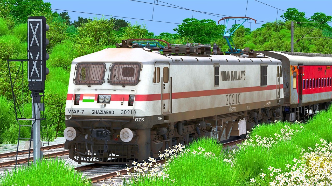 WAP7 PUSH PULL LHB TRAIN JOURNEY | BUMPY RAILROAD | Train Simulator | Railwork | NTG GAMING