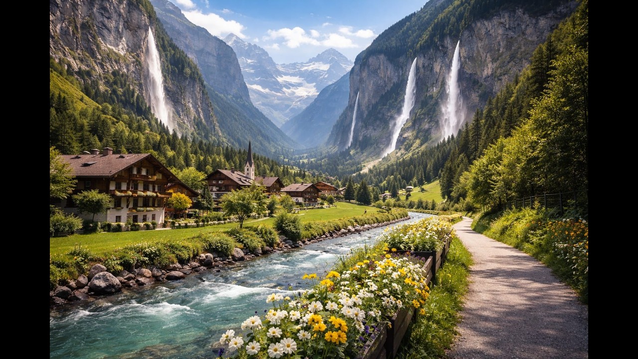 As Belezas do Vale de Lauterbrunnen na Suíça - Música Instrumental Que Acalma - Vai Te Fazer Bem