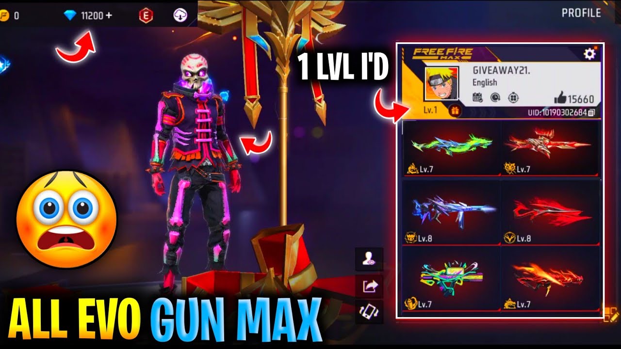 1 Lvl I'd All Evo Gun Fully Upgraded 0-Max 🤑 | 9 Diamond Only New Lucky Wheel Discount 😨