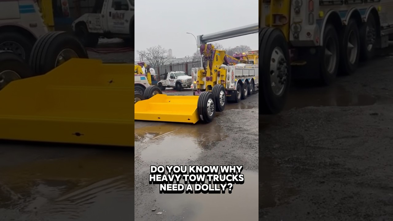 Do you know why heavy tow trucks need a tandem axle dolly? #trucking #MikesHeavyDutyTowing #newyork