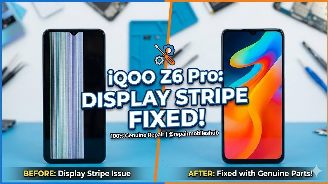 iQOO Z6 Pro Display Stripe Issue Fixed! 🛠️ | Genuine Screen Replacement | @repairmobileshub