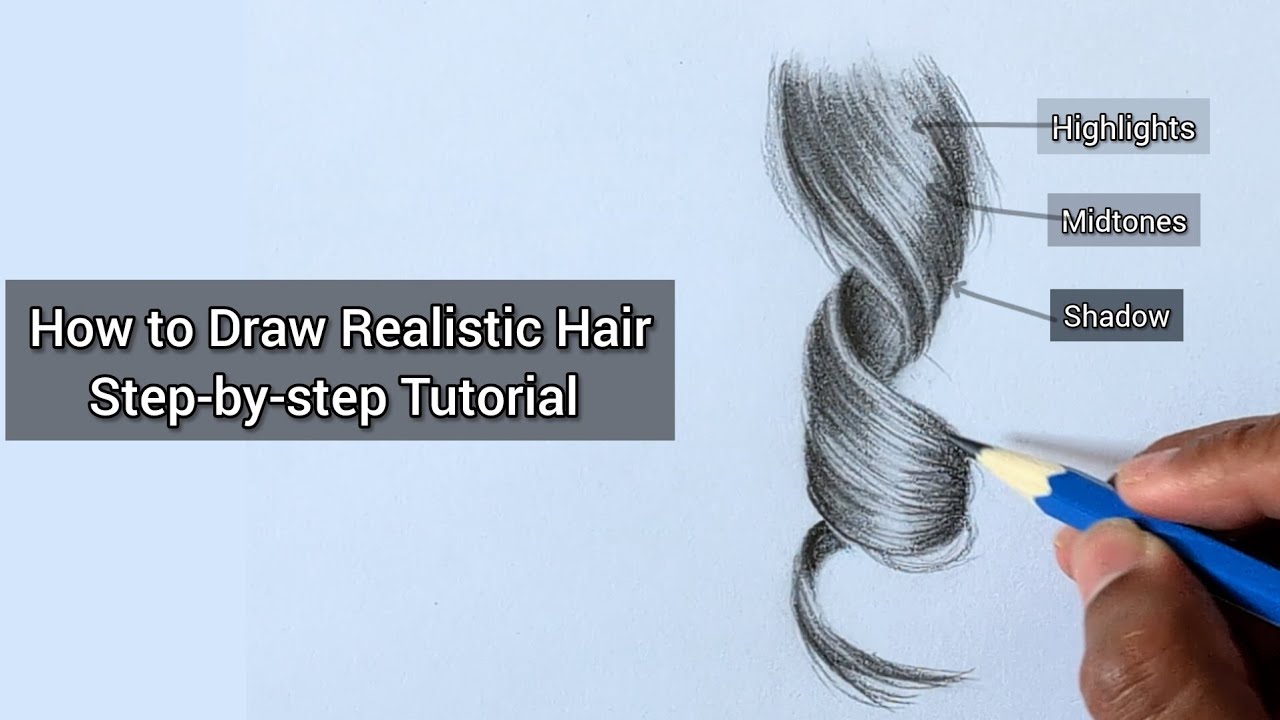 How to Draw Realistic Hair so easily! Step-by-step Tutorial for Beginners