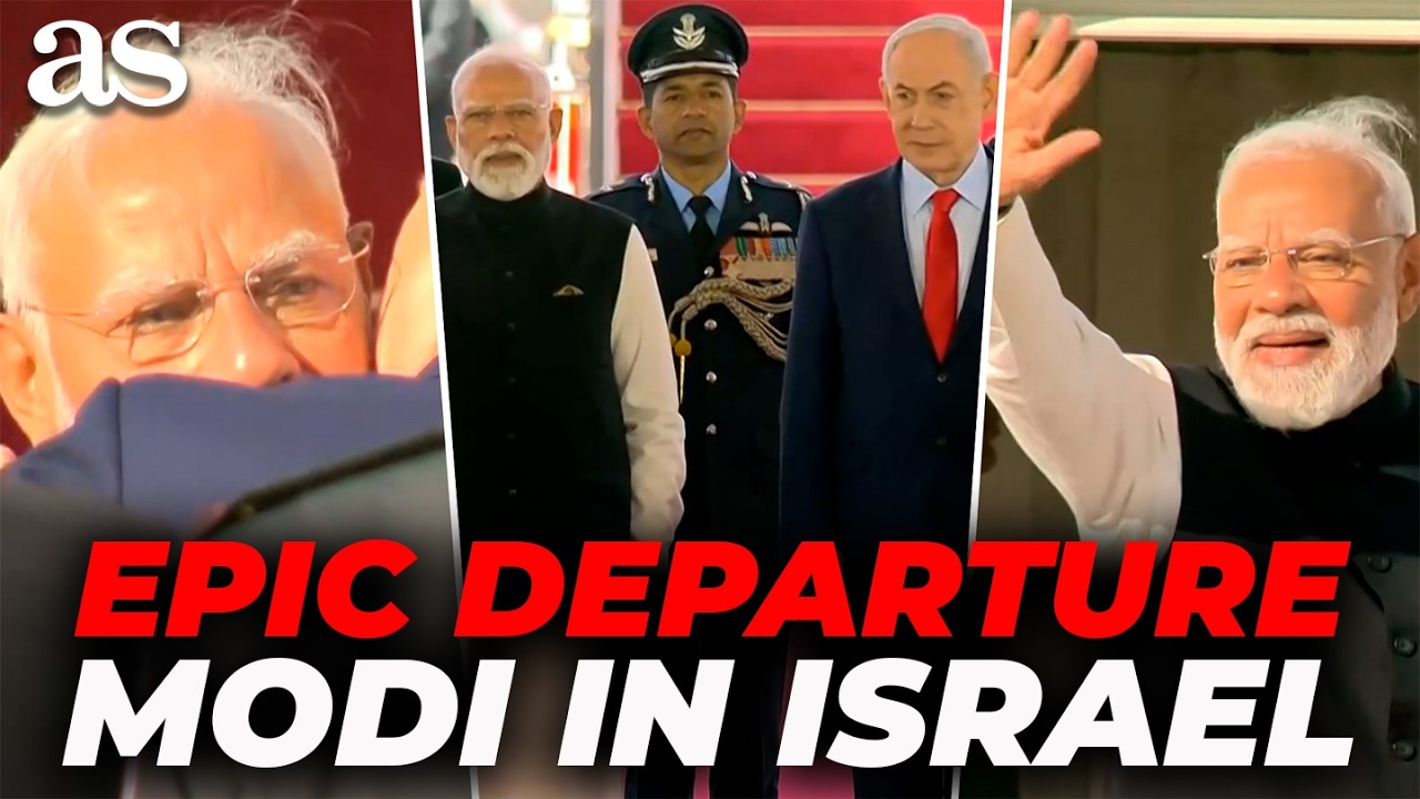 HISTORIC FAREWELL to Modi after two-day Israel visit | FULL LEAVING CEREMONY at Ben Gurion AIRPORT