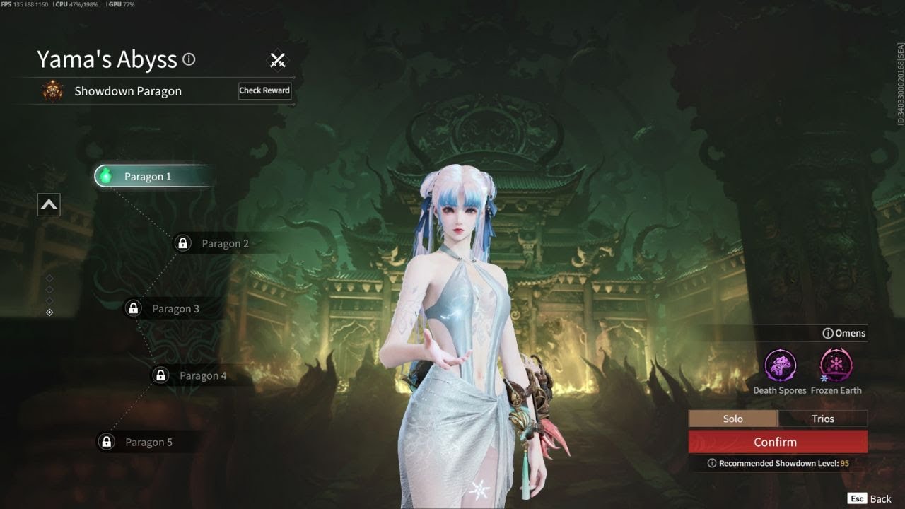 Naraka Bladepoint : Showdown เส้นทางสู่เทพ ชั้น Paragon 1 Solo Justina Gu