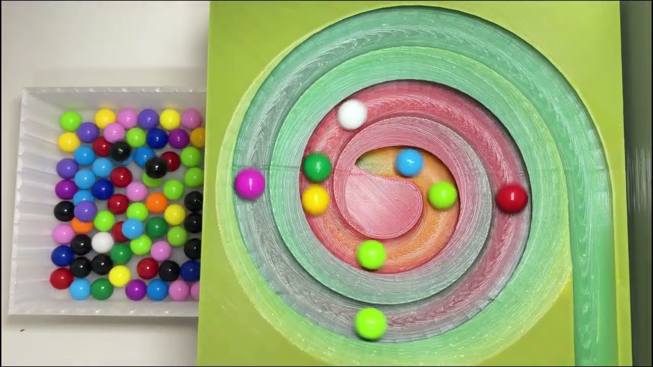 Marble Run Race ASMR ✨ 3D printed track + Snake-shaped wooden track + square track