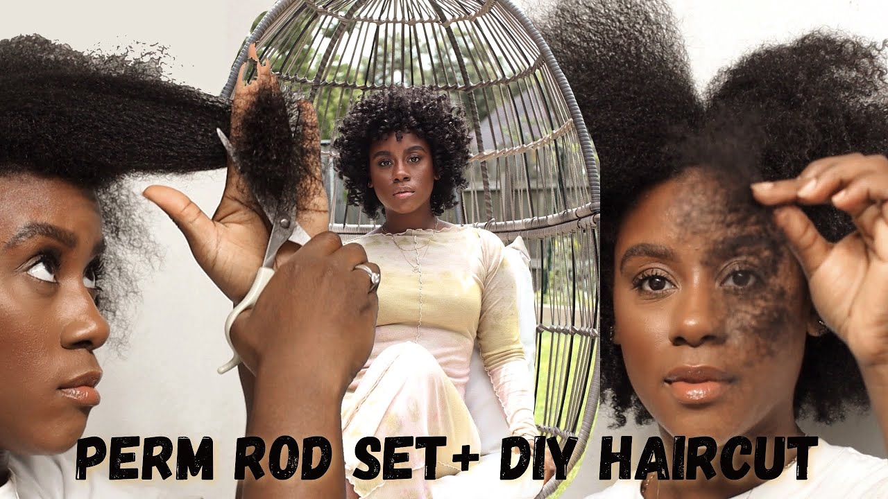 I Cut my Heat Damaged Hair Off + Perm Rod Set Tutorial | Natural Hair