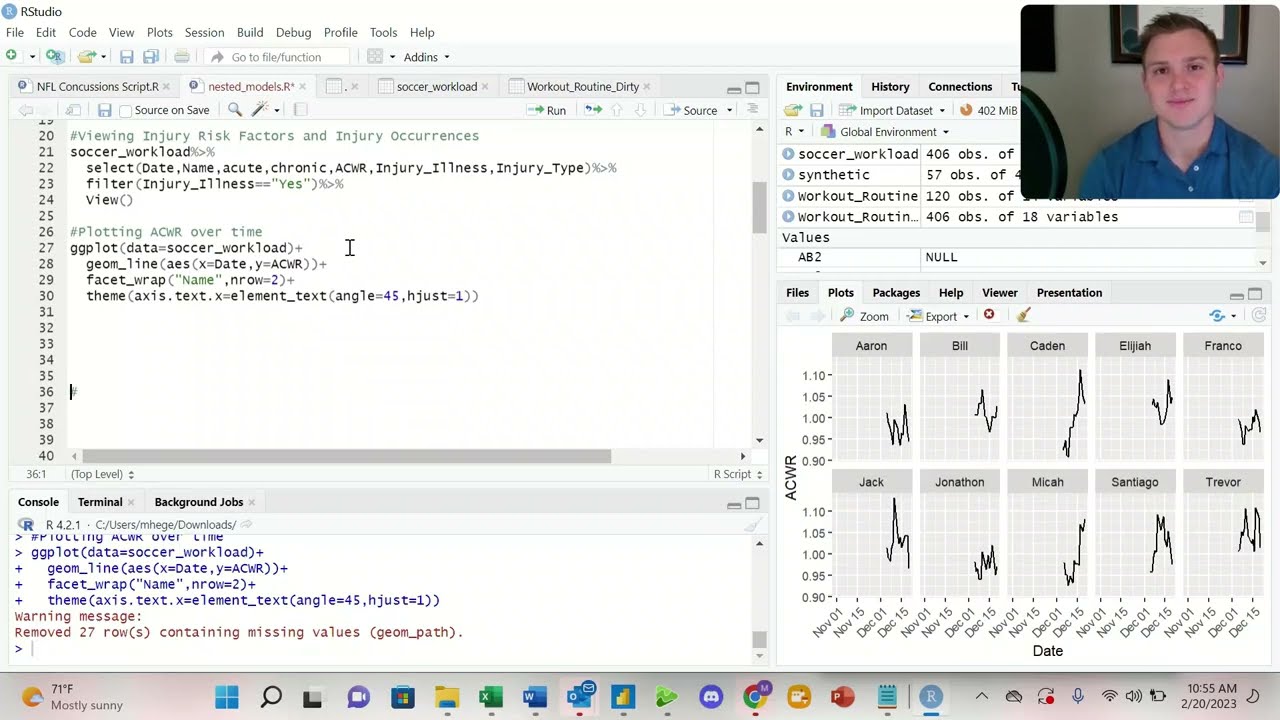 Calculating ACWR in R for Sports Science