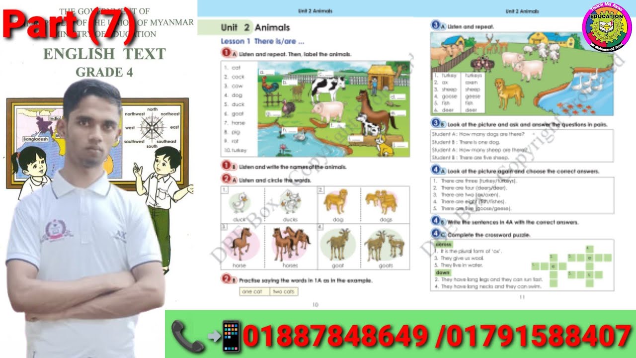 Myanmar New Curriculum textbook Class (4) English/ Grade (4) English Unit (2) Lesson (1) Animals