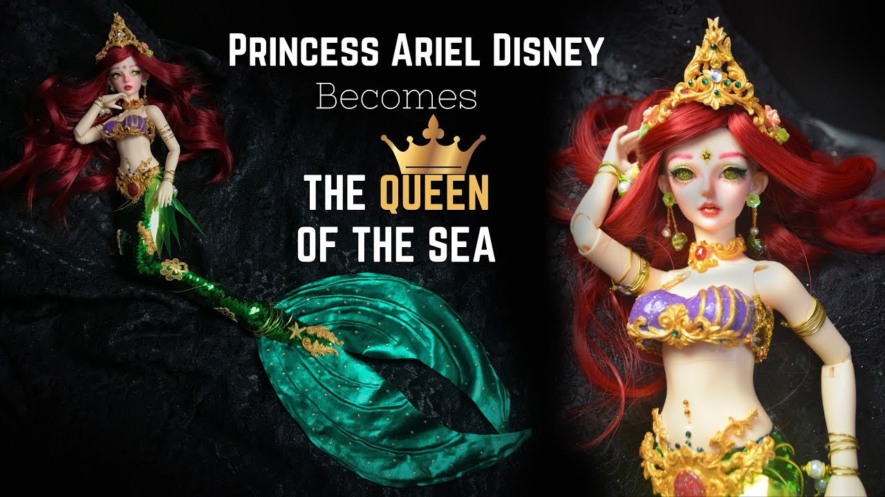 BJD Mermaid Doll Painting | Making Princess Ariel Mermaid Becomes The Queen Of The Sea