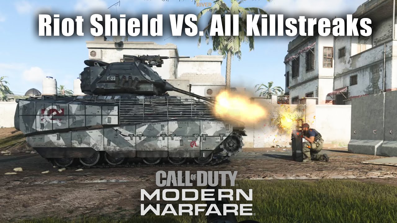 Riot Shield VS. All Killstreaks (Tank/Gunship/Chopper Gunner) - Modern Warfare