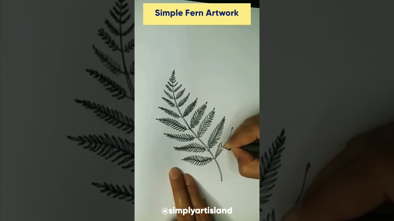 Simple fern artwork #shorts #youtubeshorts #shortsfeed #viralshorts #simplyartisland #art #artist
