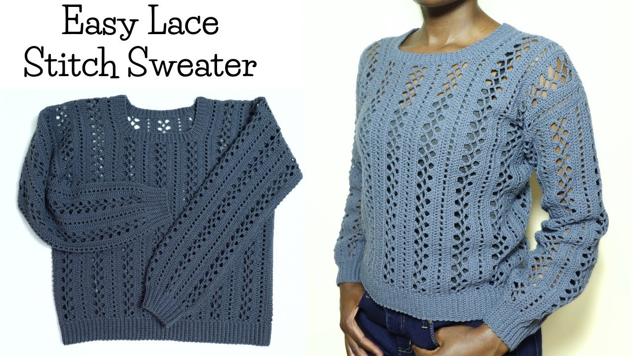 Easy Crochet Lacy blouse Sweater | Crochet Pinterest Inspired Sweater