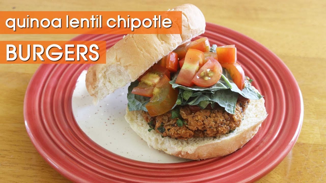 Vegan Quinoa Lentil Chipotle Veggie Burger Recipe