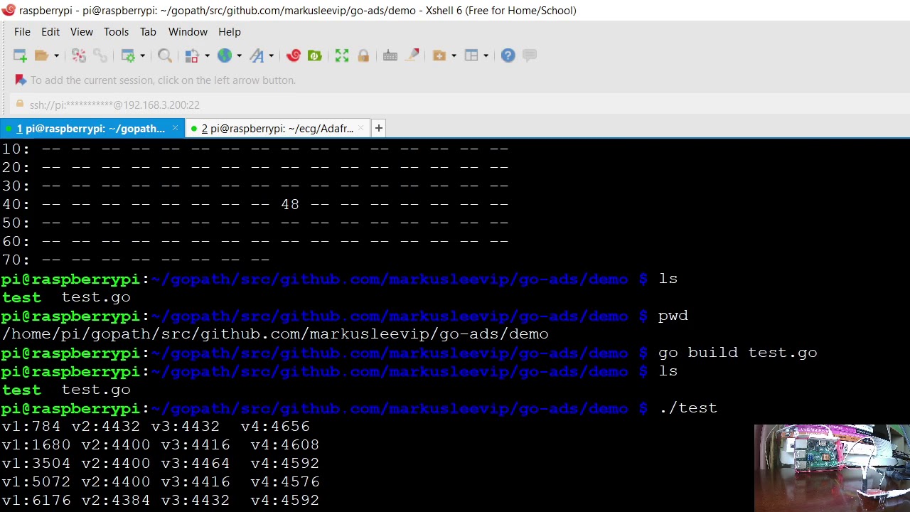 树莓派心电检测 读取数据 ECG Raspberry Pi + AD8232+ADS1115 Software