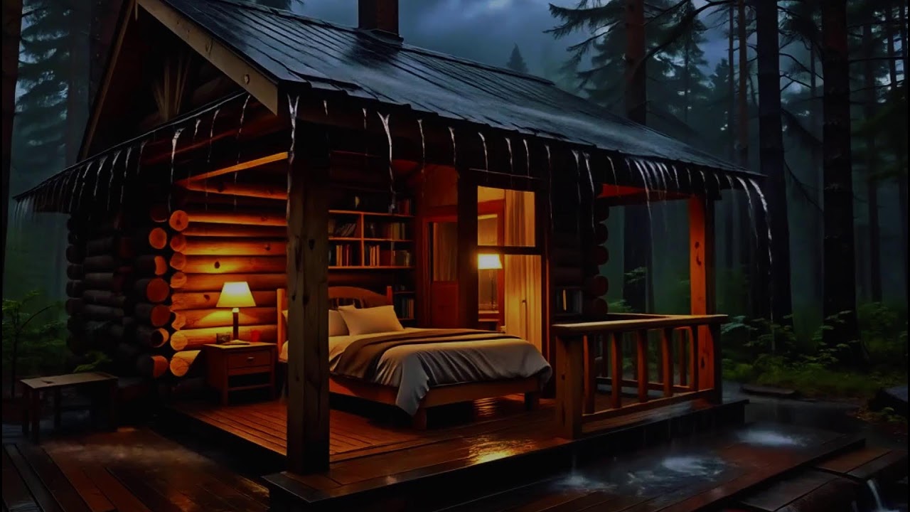Soothing Late Night Rainfall on Metal Roof with Distant Thunder | Relaxing ASMR Sounds for Deep Rela