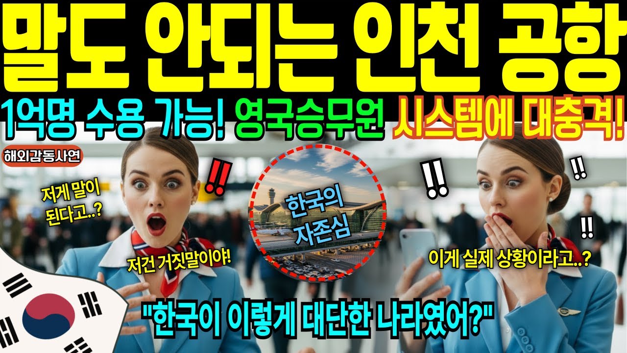 [해외감동사연] 한국 도착한 영국 승무원, 1억명 수용 가능한 인천공항 시스에 대충격!