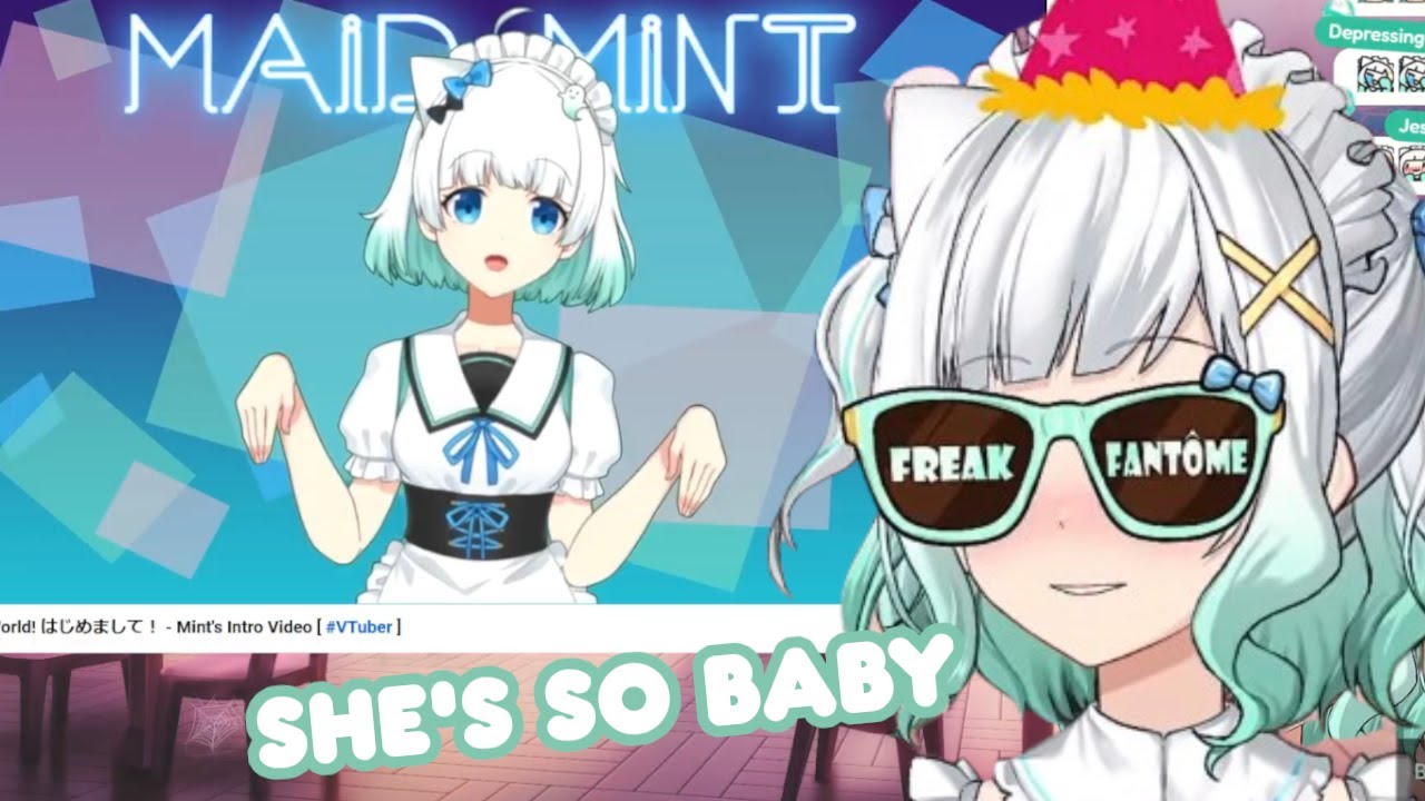 Mint reacts to her first uploaded video【Maid Mint Fantome】