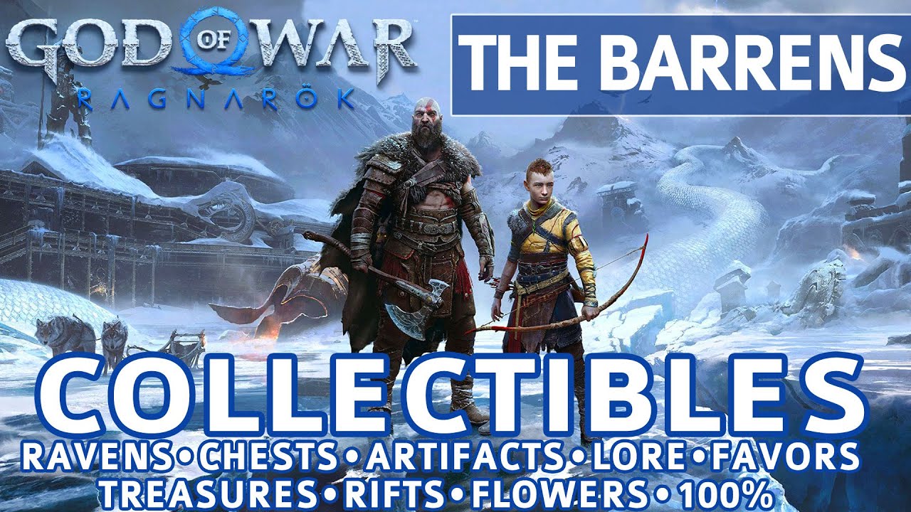 God of War Ragnarok - The Barrens All Collectible Locations (Chests, Artifacts, Ravens) - 100%