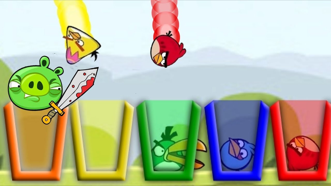 Angry Birds Drink Water 2 - SKILL GAME TAKE ALL BIRDS TO CUP OF WATER!