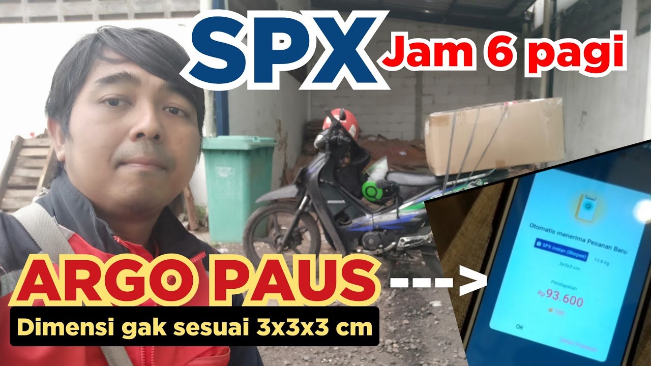 SPX Jam 6 Pagi, argo paus, dimensi gak sesuai. #shopeeXpress #shopeefood