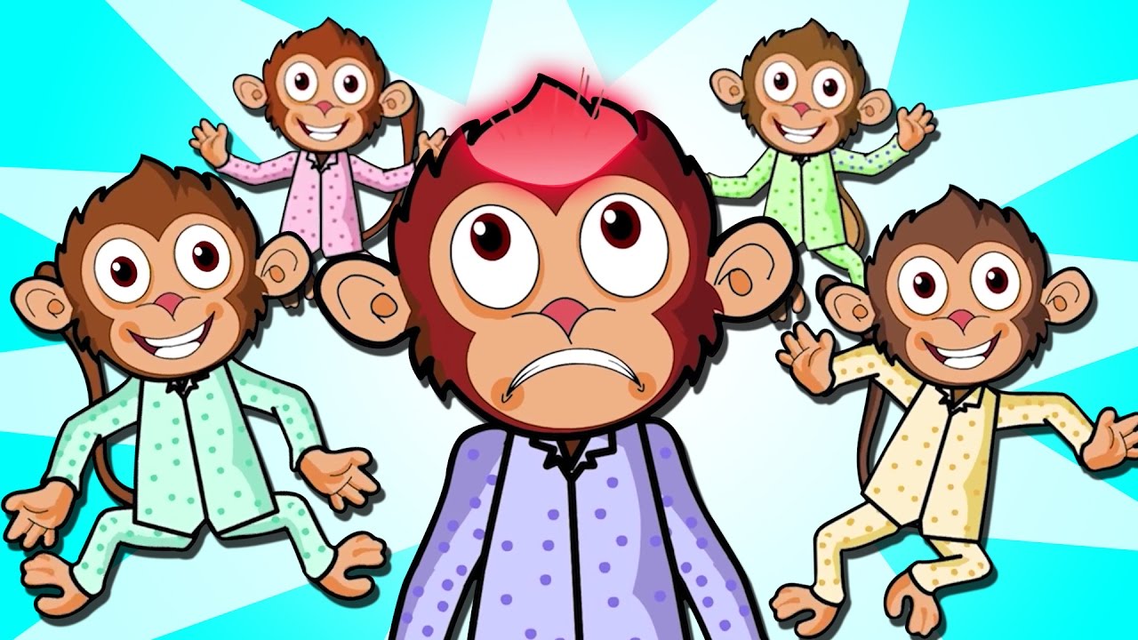 Five Little Monkeys Jumping On The Bed - Nursery Rhymes For Children | SRGMs