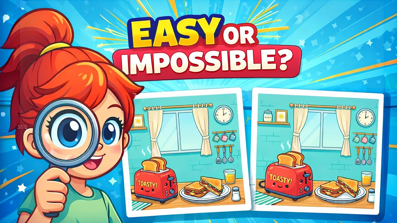 Easy or Impossible? 🤔 Spot the Difference Challenge for Kids!Video