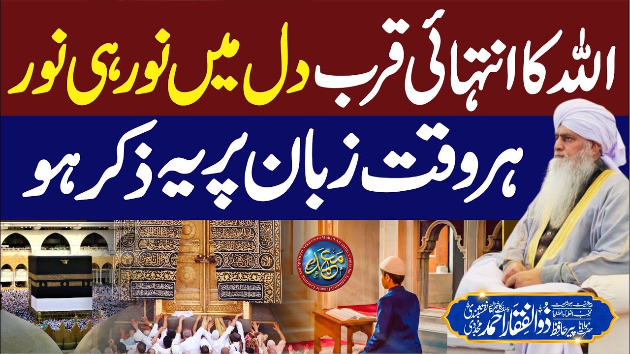 ALLAH Ka Intahai Qurb Or Dil Me Noor Hi Noor | Har Waqt Ye Amal krain | PeerZulfiqarAhmadNaqshbandi