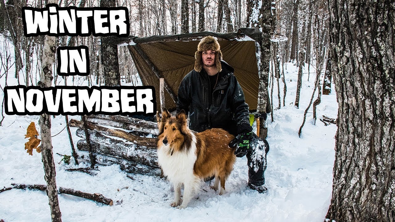 Bushcraft Camp in the Snow - Winter in November