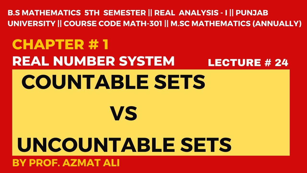 24.Ch#1 Real Number System||Countable and Uncountable sets||Equal and equivalent sets||Real Analysis