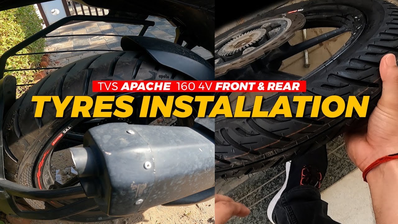 Best Tyres for TVS Apache | Front & Rear Tyres Installation | Apache 160 4V BS6 | Helmetdude
