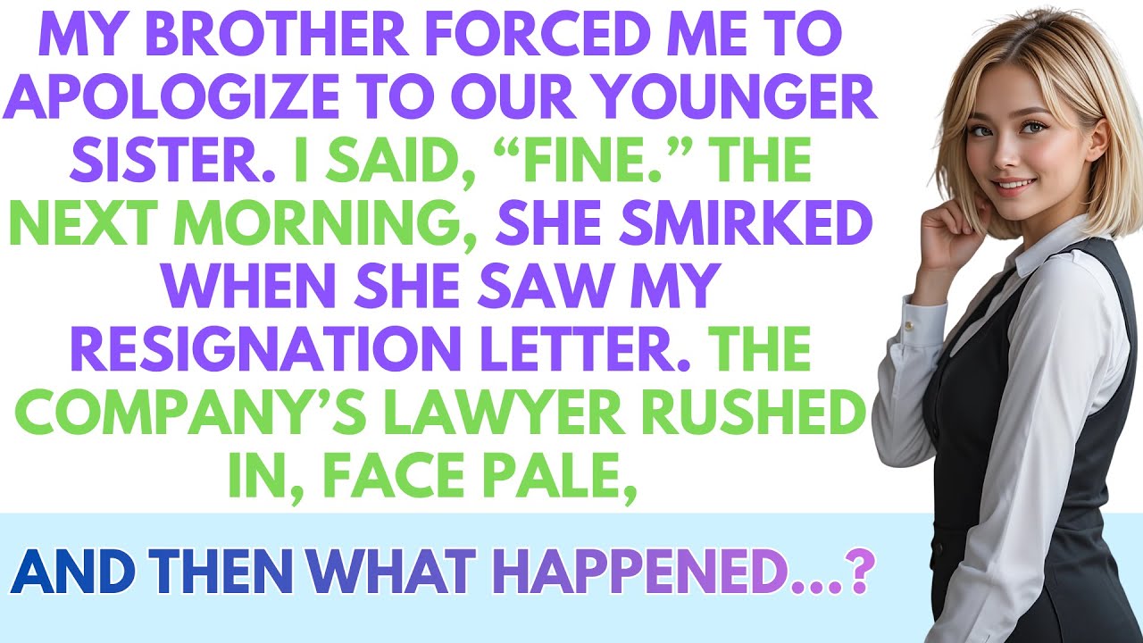 My Brother Forced Me To Apologize, And After My Resignation Letter, The Lawyer Suddenly Rushed Pale