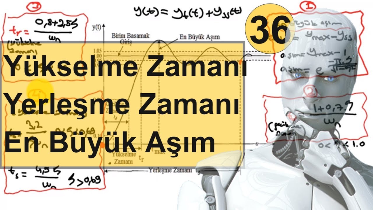 Kontrol Sistemleri Ders 36 : Yükselme Zamanı, Yerleşme Zamanı, En Büyük Aşım , Gecikme Zamanı