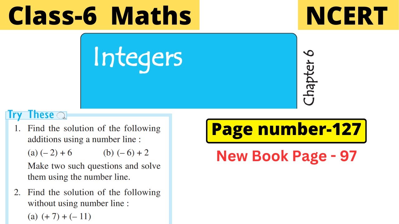 Class 6 Maths Chapter 6 Integers | Try these page number 127 solution #class6