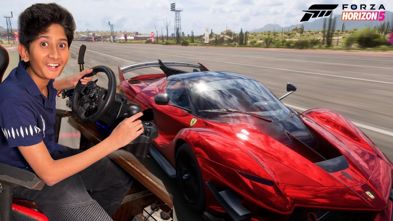 Bought FERRARI in Forza Horizon 5😳REAL STEERING WHEEL Gameplay