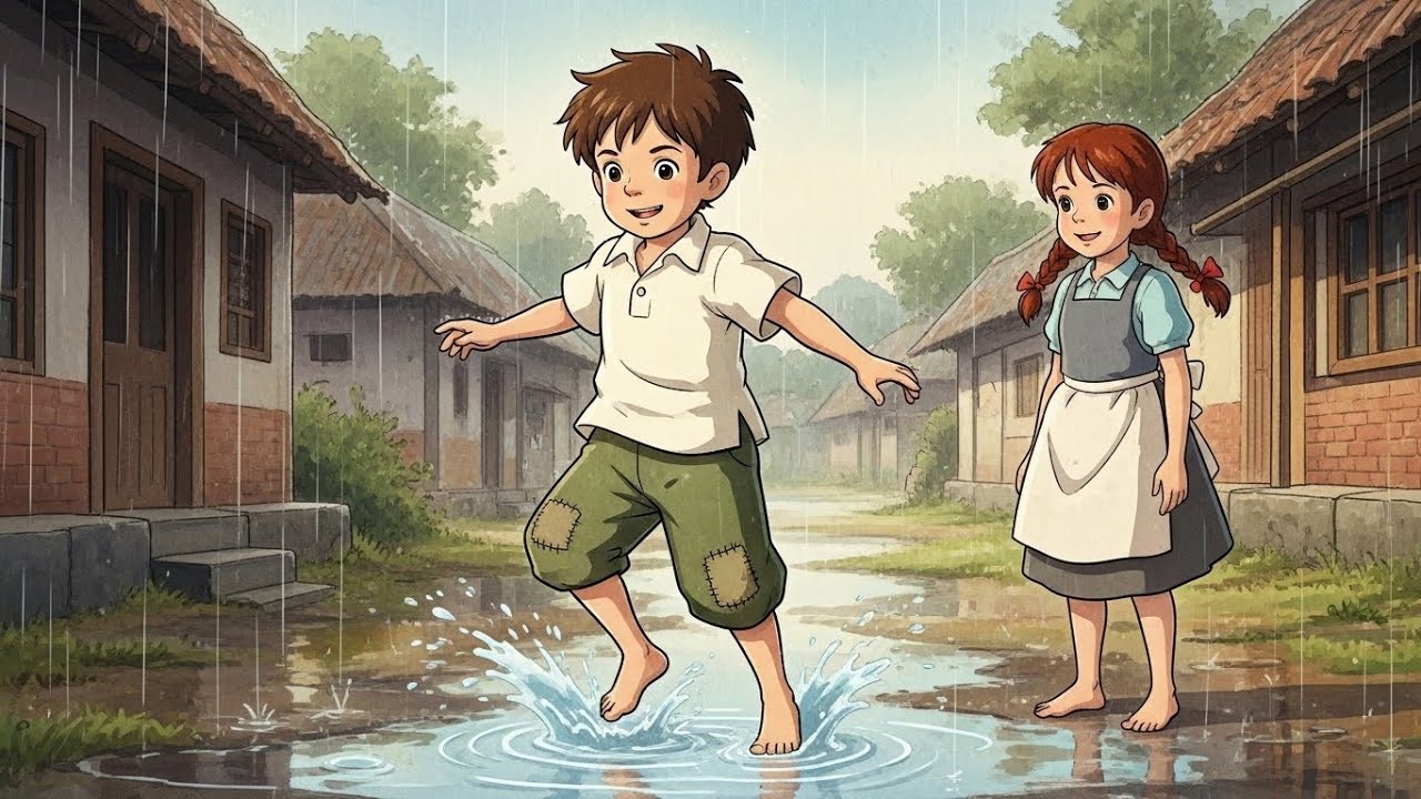 90s Village Rainy Day Childhood | Ghibli Style ASMR| #GhibliASMR #RainyVillage #90schildhood 