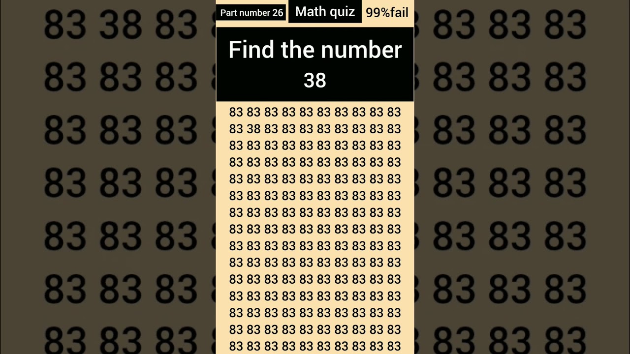 find the number 38 with in five seconds quiz #mindfulness #iqtest #quiz ...