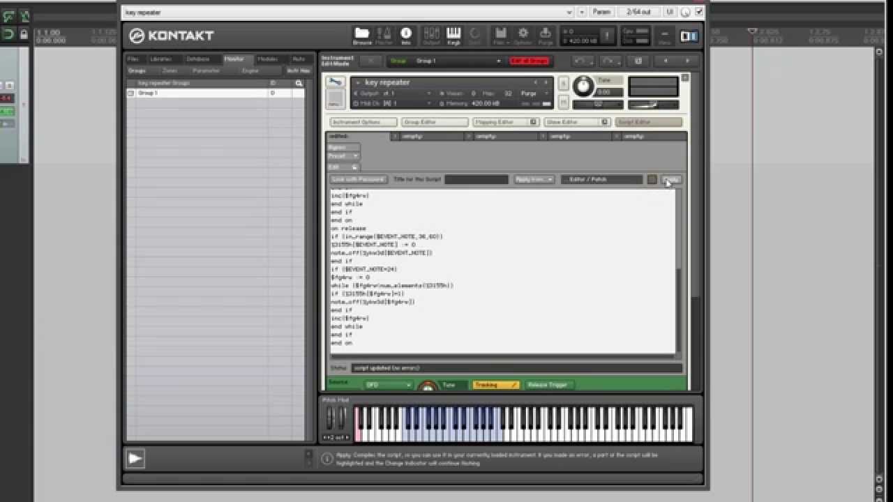 How to script a repetition key in Kontakt