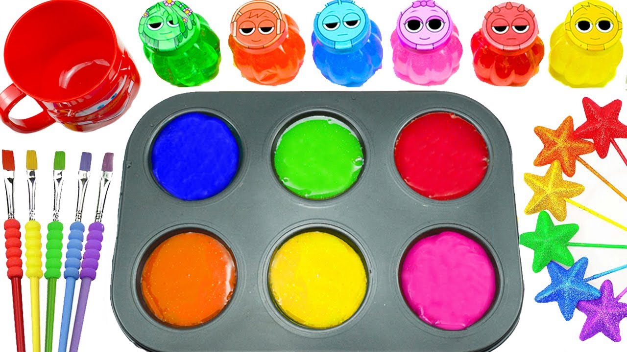 Satisfying Video DIY How To Make Rainbow Finger Sprunki Forms Full Slimes & McQueen Car Candy ASMR