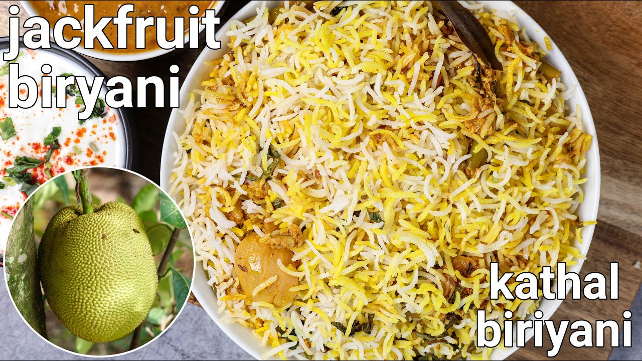 raw tender jackfruit biryani recipe | kathal biriyani - meat alternative | wedding style biriyani