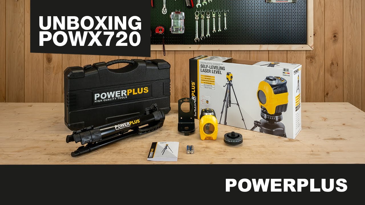 POWERPLUS - D&eacute;ballage du POWX720 niveau &agrave; bulle laser autonivelant