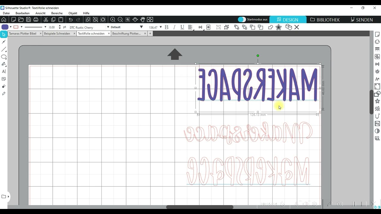 Silhouette Studio_Einfarbige Plotts mit Textilfolie