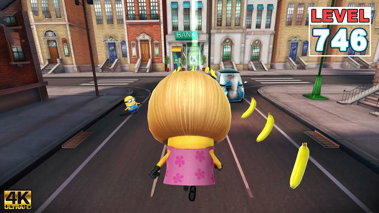 Despicable Me: Minion Rush - Mom Minion run 14K meters at Downtown - LEVEL 746 UHD 4K iOS PC
