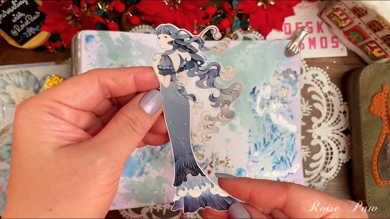 ASMR | Icy Blue Kingdom 🩵 ft. Desk Cosmos | Unboxing New Supplies, Collage and Diary Keeping