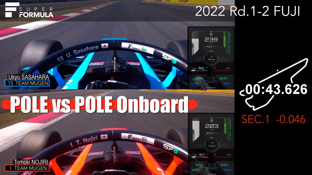 Pole vs Pole Onboards  | 2022 SUPER FORMULA Rd.2 FUJI