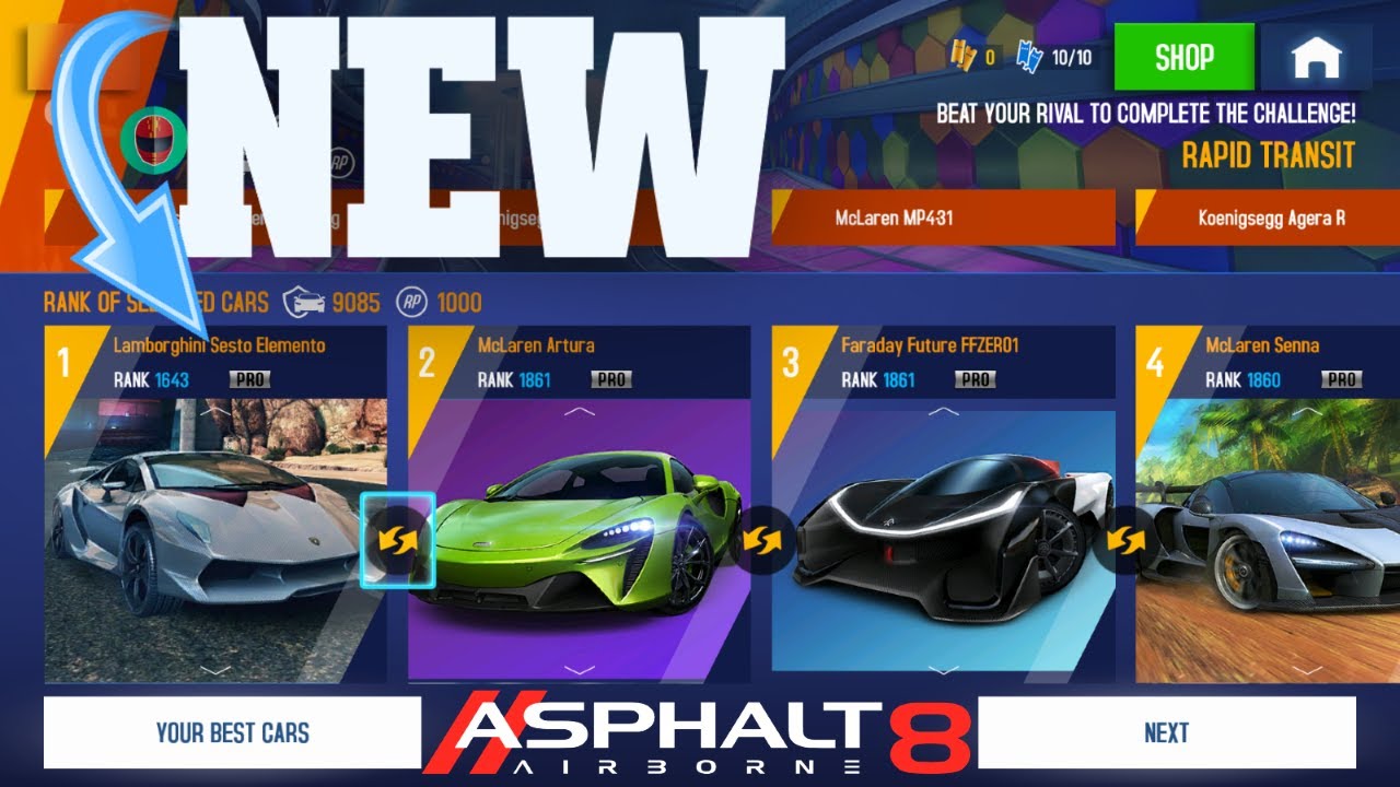 Asphalt 8 Airborne: GAUNTLET MODE // Lamborghini Sesto Elemento Challenge