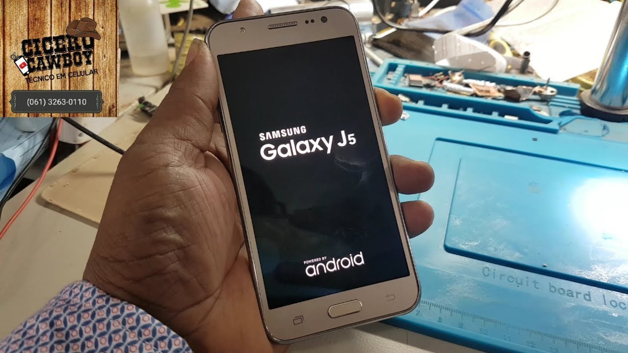 J5 j500 travado na logo.