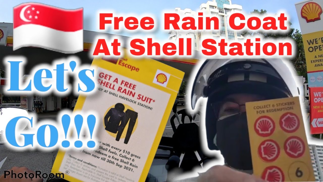 SINGAPORE SHELL STATION giving away free raincoat #singaporemotovlog #pinoymotovlog #shellstation